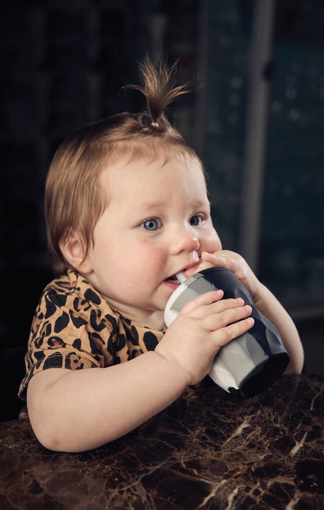 Siliconen beker met rietje & snack deksel